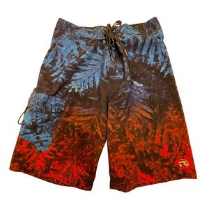 Ocean Current Board‎ Shorts Tropical Print Swim Trunks with Pocket Men's Size 28